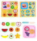 Kids Wooden Fruits Cutting Toys Set, Cutting Fruits Pretend Food Playset Learning Toy
