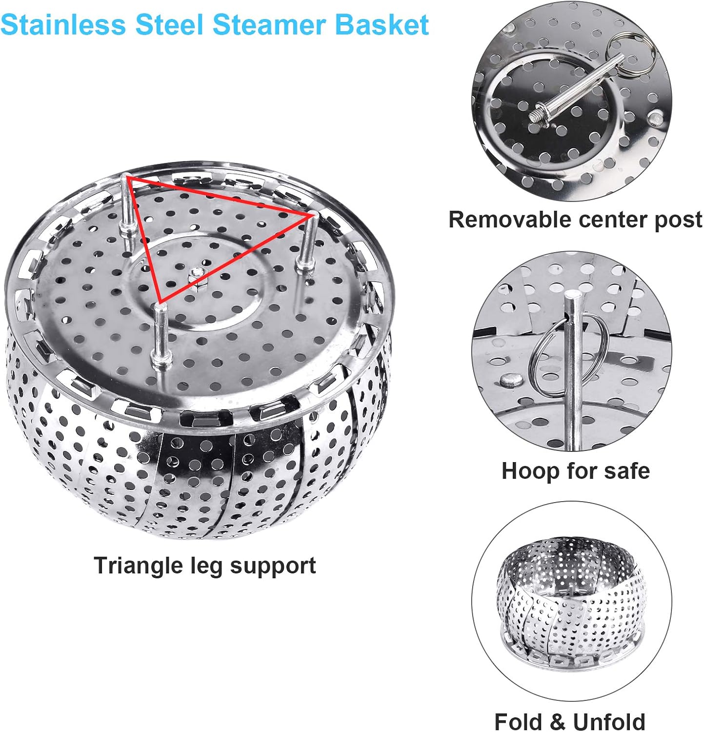 Stainless Steel Folding Collapsible Steamer Basket