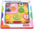 Kids Wooden Fruits Cutting Toys Set, Cutting Fruits Pretend Food Playset Learning Toy