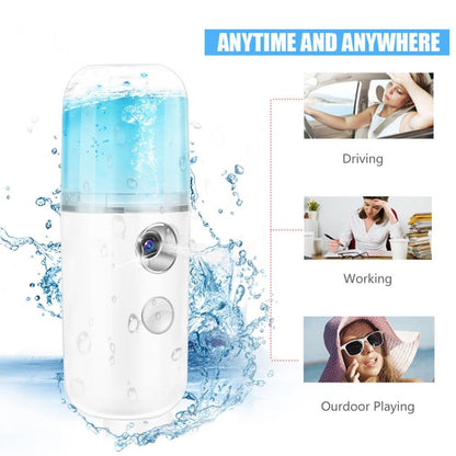 Mini Portable Rechargeable Mist Sprayer Facial Body Nebulizer Moisturizing Steamer Skin Care Tools 30ml