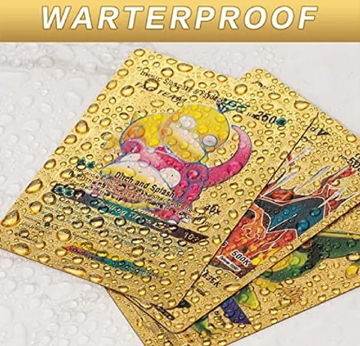 55 Pcs Pokemon Gold Foil Cards Anime Cartoon