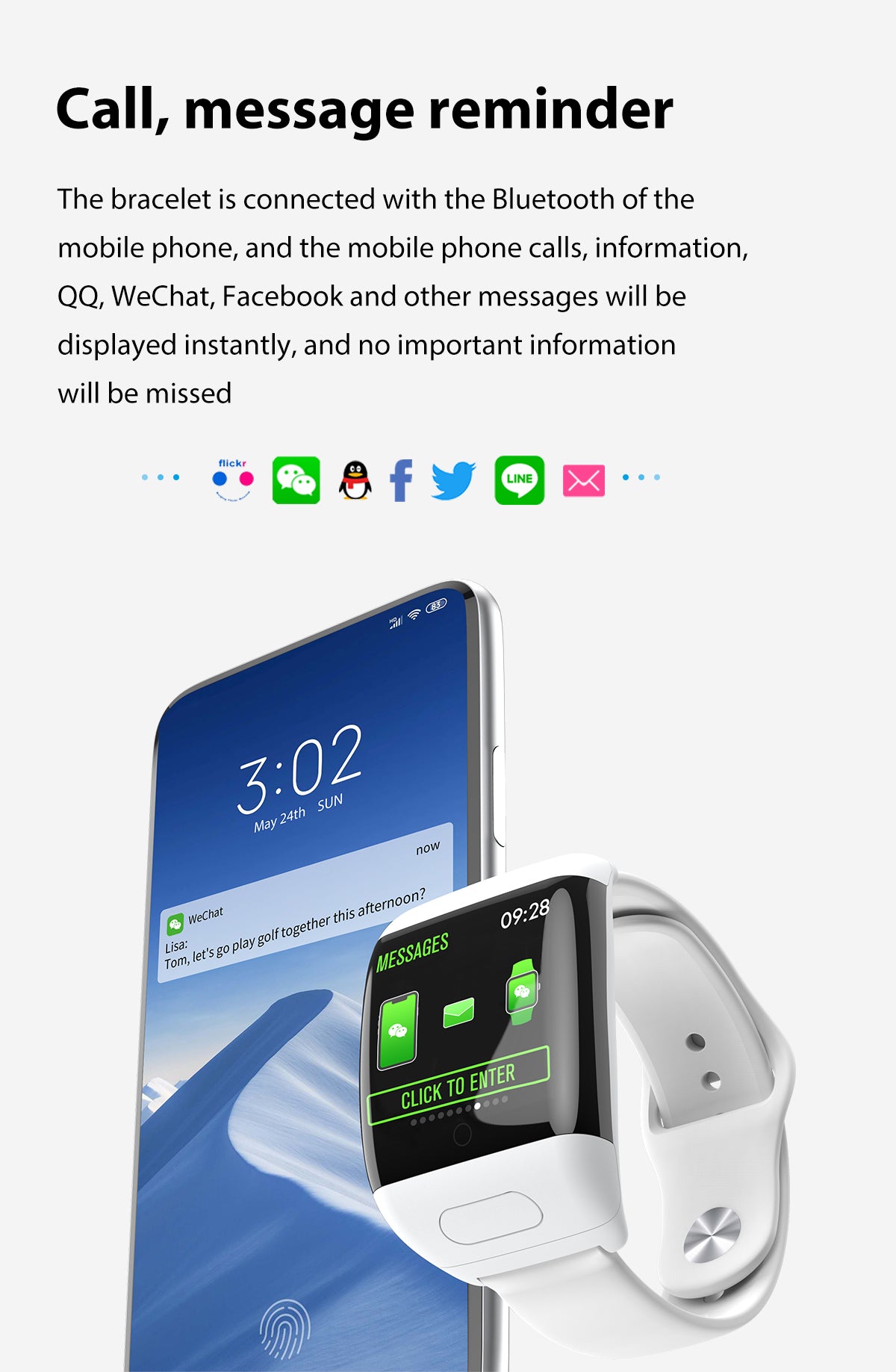 Smart BT Watch Bluetooth Headset