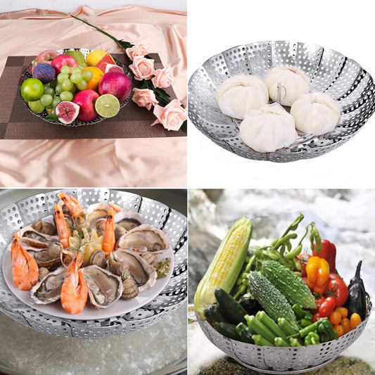 Stainless Steel Folding Collapsible Steamer Basket