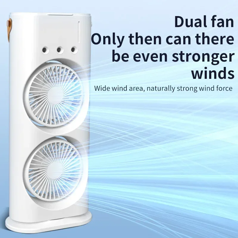 Dual-fan air Cooler Double-head Three-hole Ice Mist
